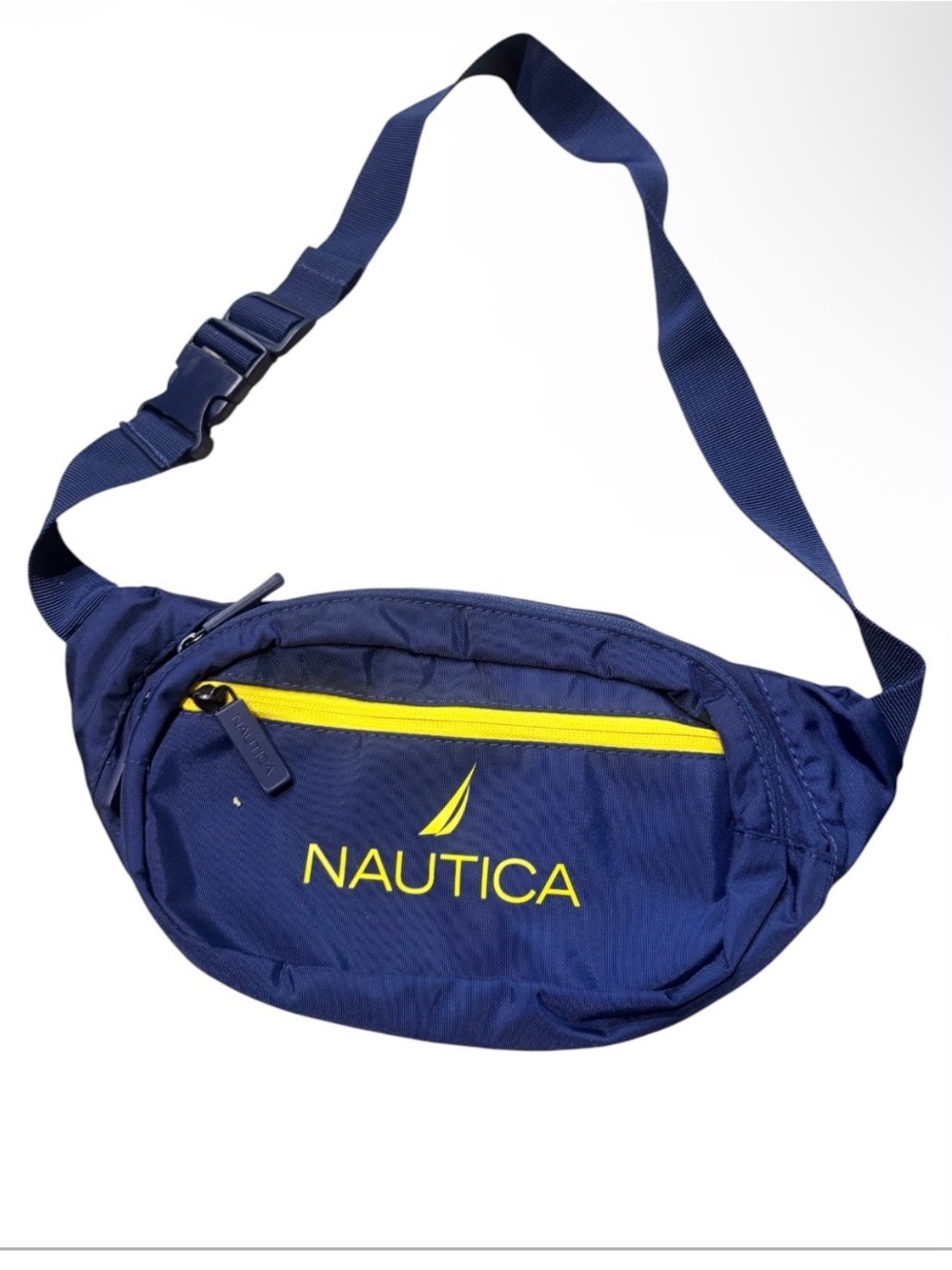Nautica Navy and Yellow Waist Crossbody Bag NWOT Unisex